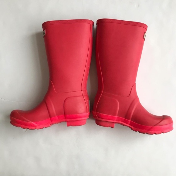 Hunter original coral rain boots VGUC  size 3G/4B youth - Picture 3 of 10